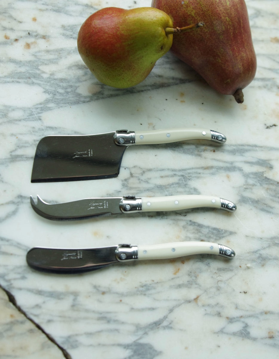 3pcs Laguiole Cheese Knife Set Wood Handle Butter Spreader Knives