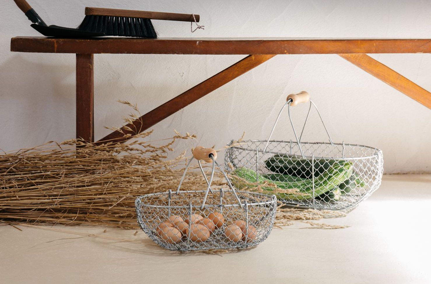 Primitive Wire Basket Set - Farmhouse Wares